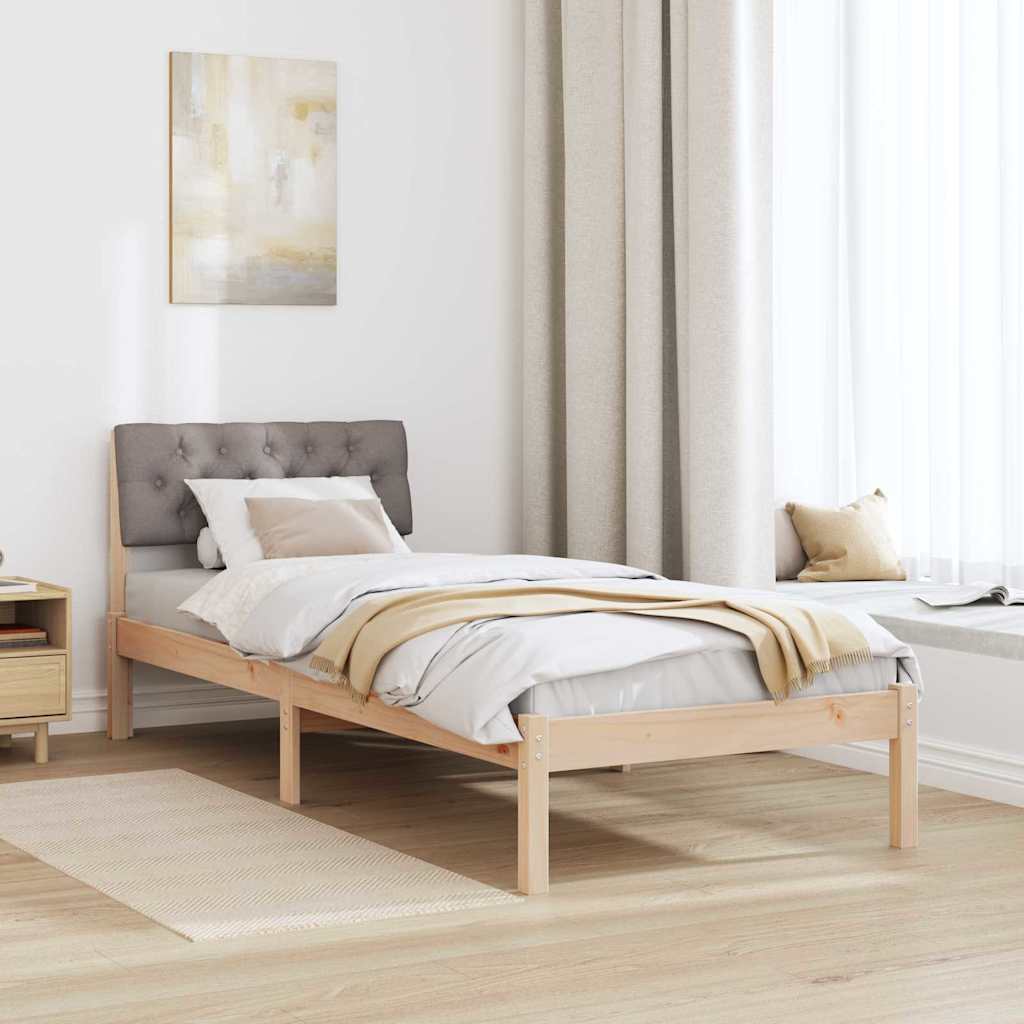 Okvir kreveta Smeđa i taupe 75 x 190 cm Masivna borovina