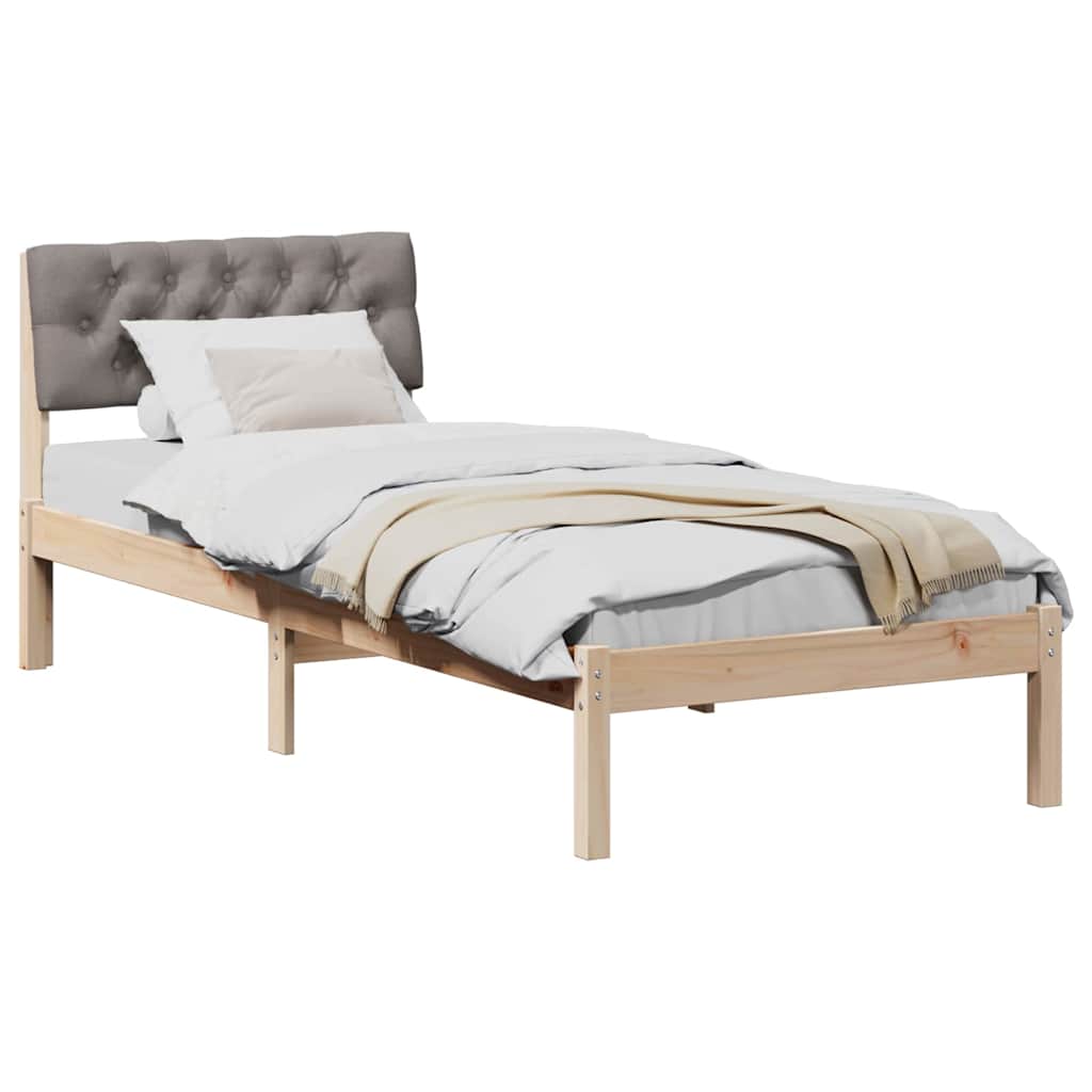 Okvir kreveta Smeđa i taupe 75 x 190 cm Masivna borovina