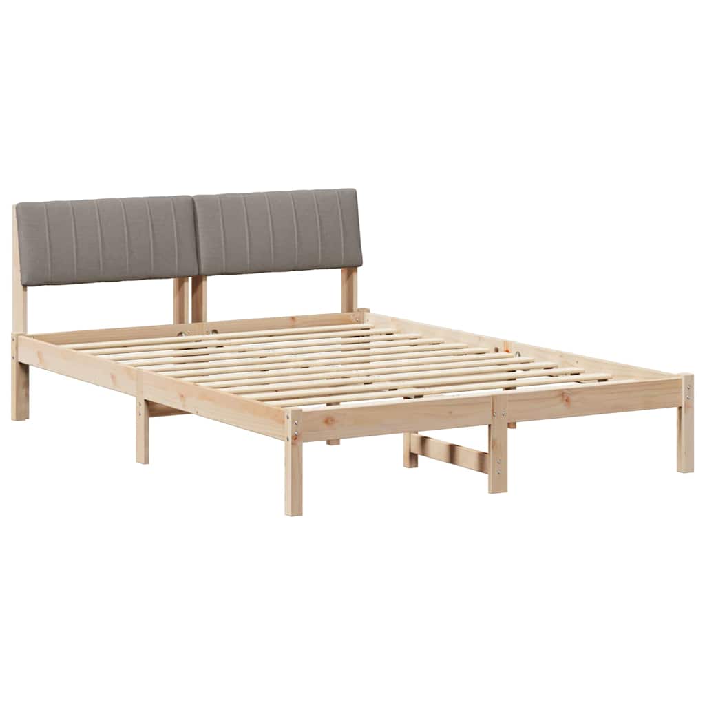 Okvir kreveta Smeđa i taupe 135 x 190 cm Masivna borovina