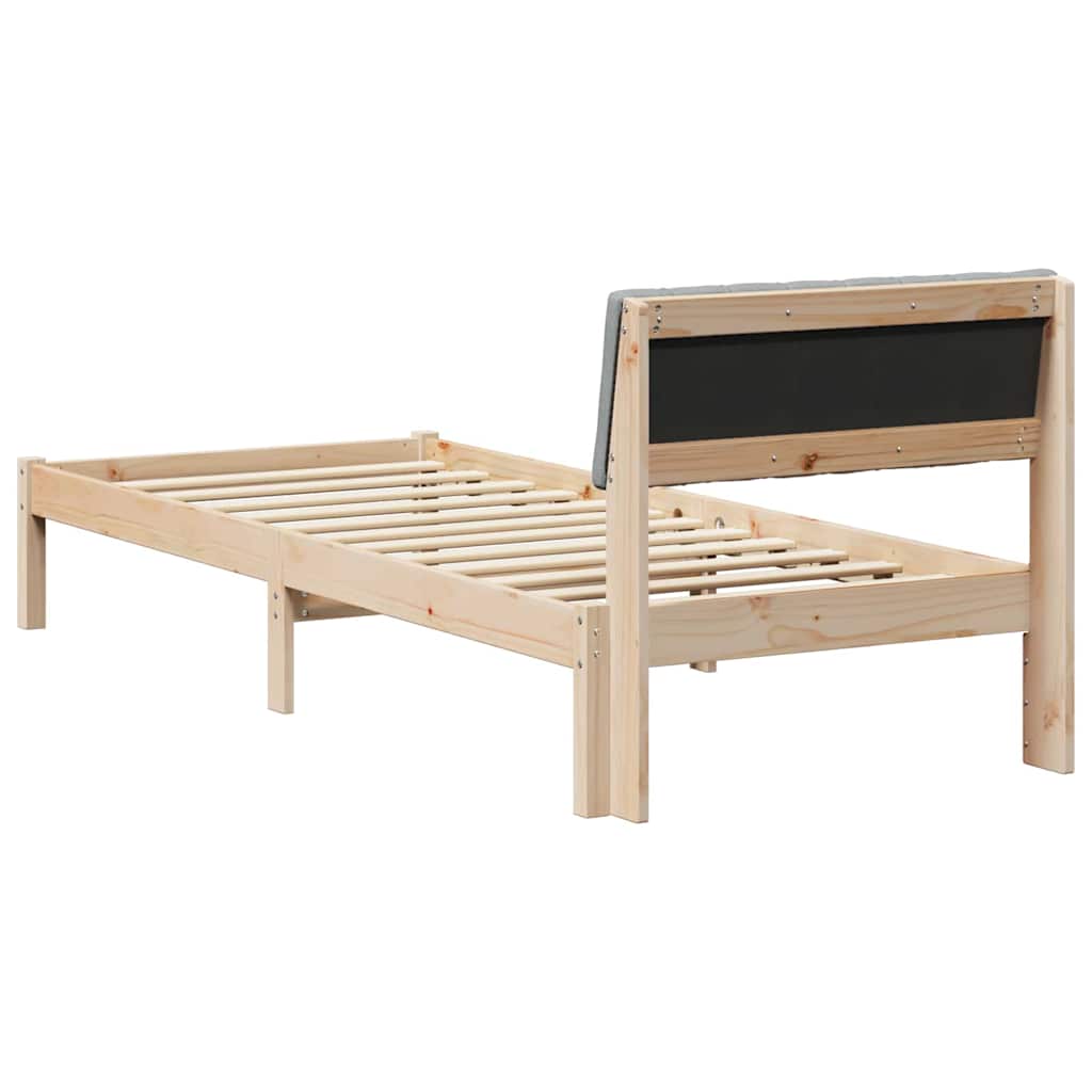Okvir kreveta s uzglavljem Smeđa i svijetlo siva 75 x 190 cm