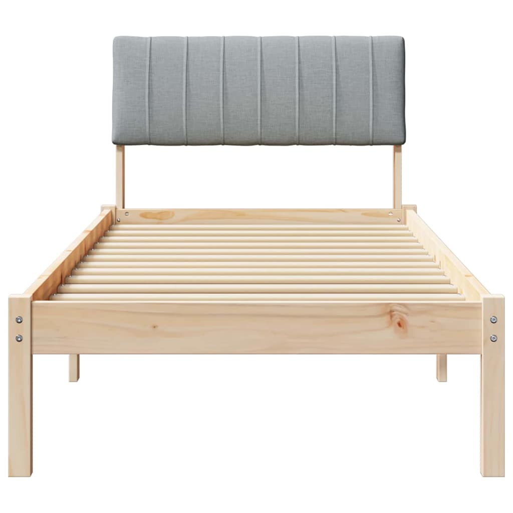 Okvir kreveta s uzglavljem Smeđa i svijetlo siva 75 x 190 cm