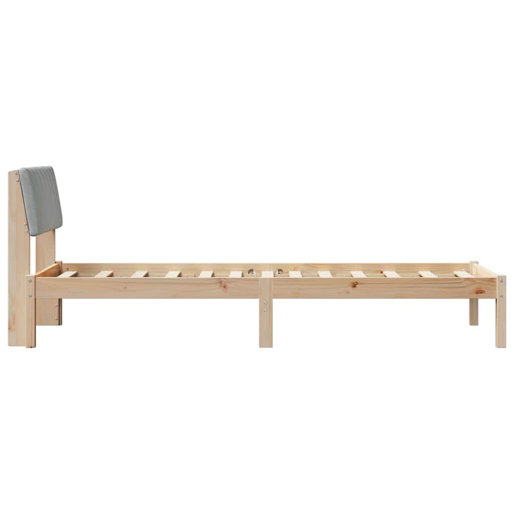 Okvir kreveta s uzglavljem Smeđa i svijetlo siva 75 x 190 cm