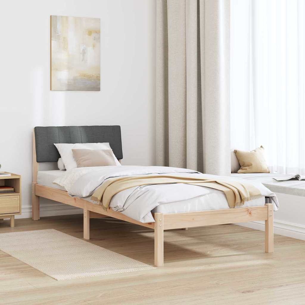 Okvir kreveta smeđe i tamnosivo 75 x 190 cm Masivna borovina