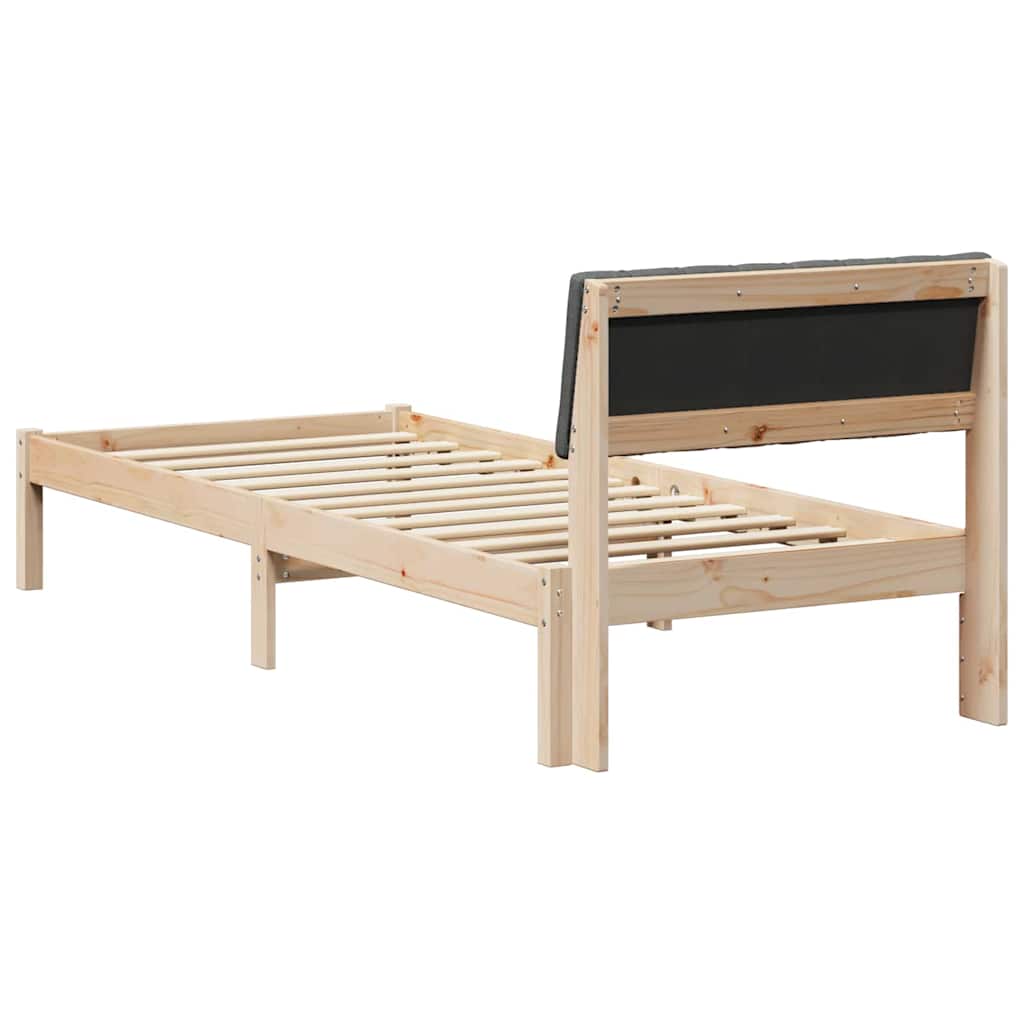 Okvir kreveta smeđe i tamnosivo 75 x 190 cm Masivna borovina
