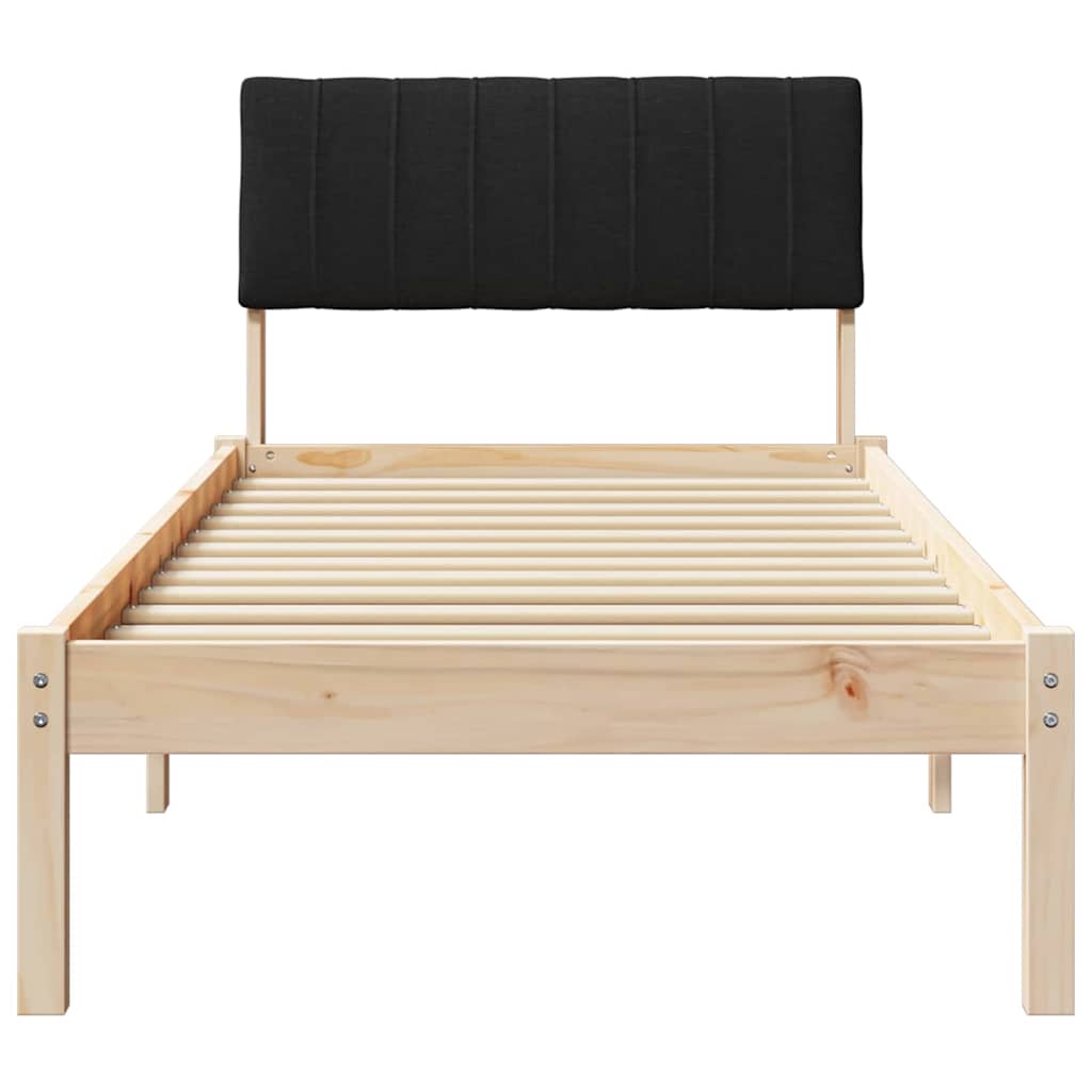 Okvir kreveta Smeđa i crna 75 x 190 cm Masivna borovina
