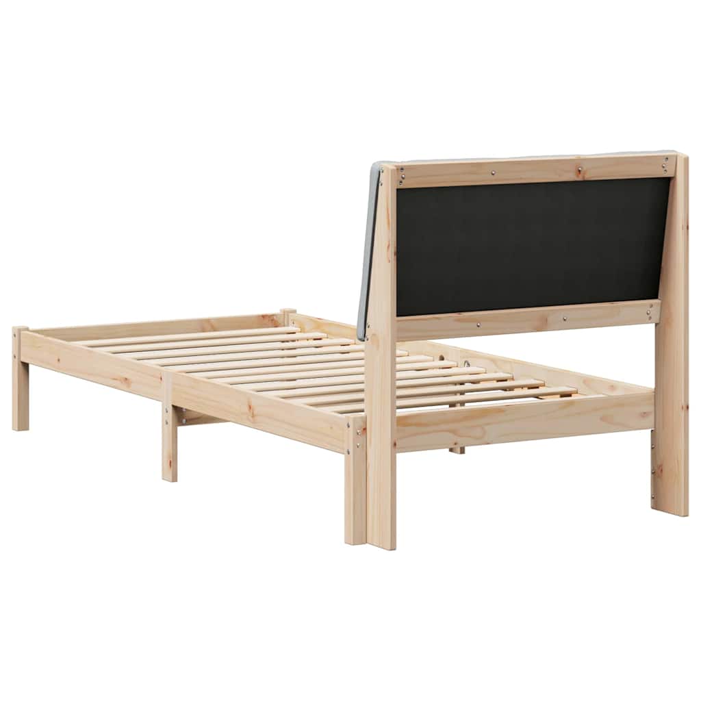 Okvir kreveta s uzglavljem Smeđa i svijetlo siva 100 x 200 cm