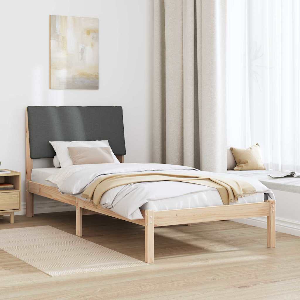 Okvir kreveta smeđe i tamnosivo 100 x 200 cm Masivna borovina