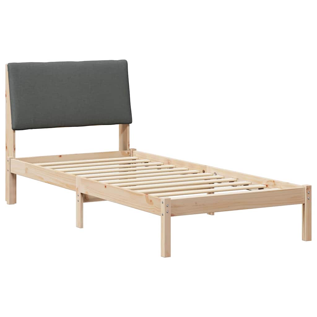 Okvir kreveta smeđe i tamnosivo 100 x 200 cm Masivna borovina