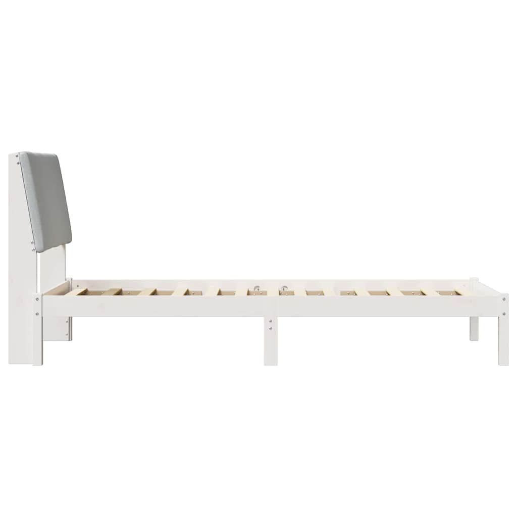 Okvir kreveta s uzglavljem Bijela i svijetlosiva 100 x 200 cm