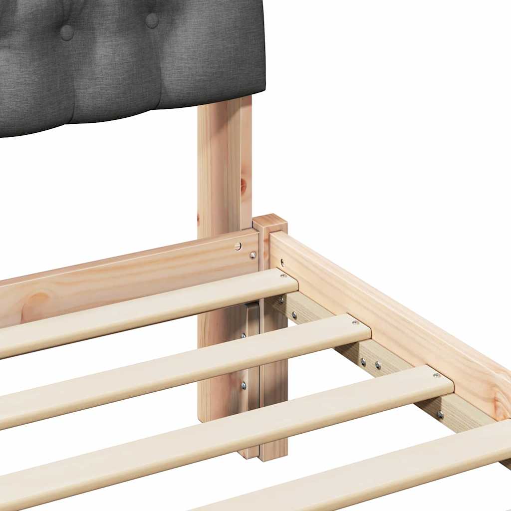 Krevetni okvir s tapiciranim uzglavljem Smeđa 75 x 190 cm