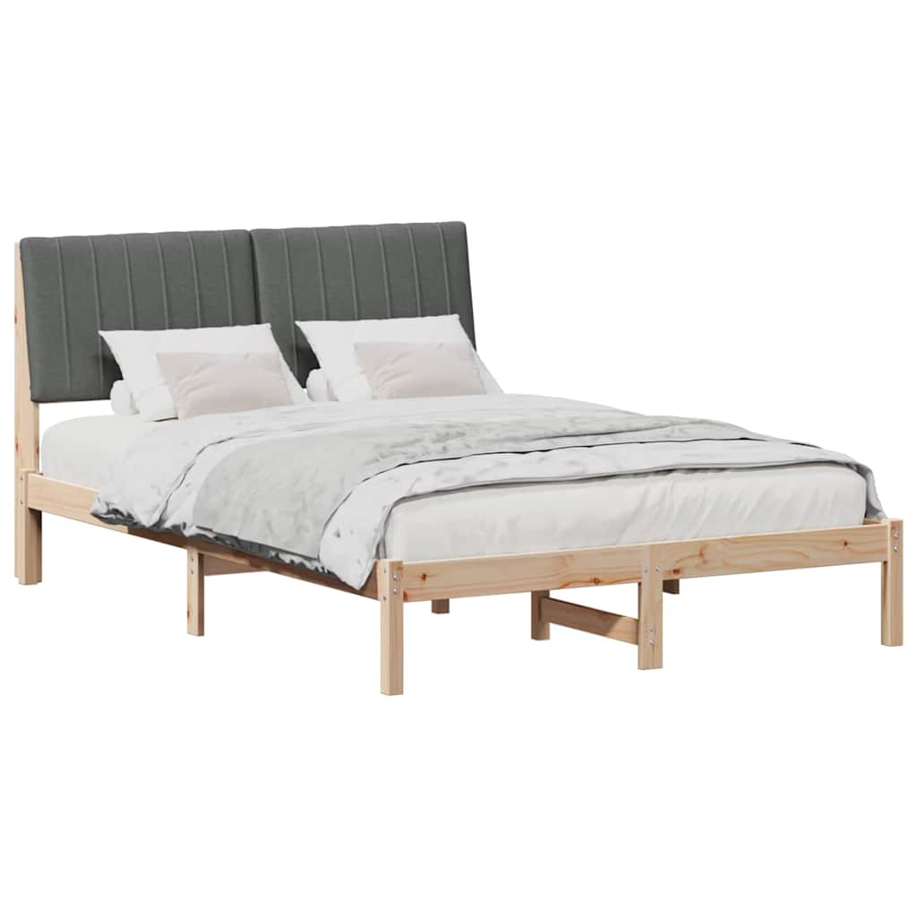 Krevetna konstrukcija Smeđa 135 x 190 cm Čvrsto borovo drvo