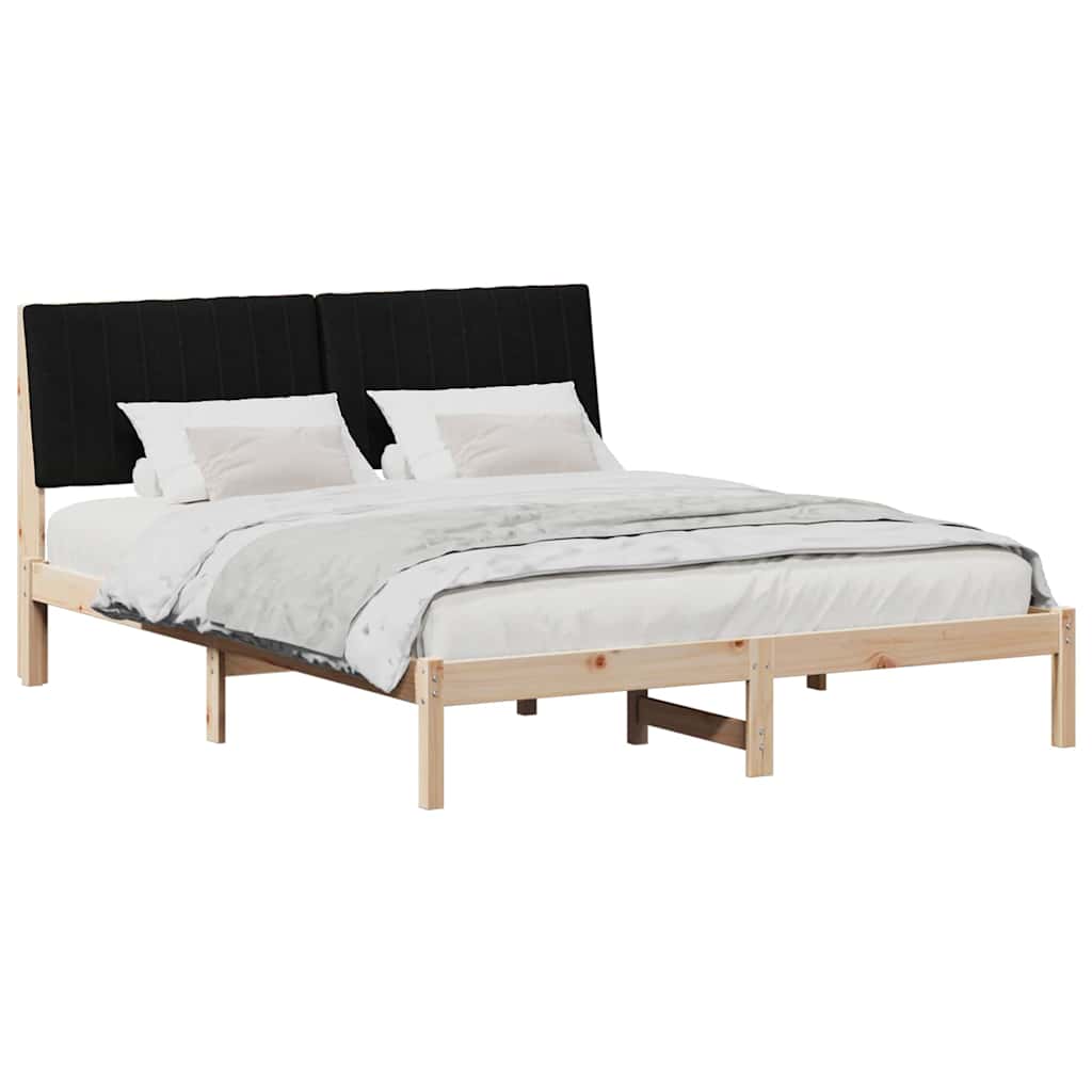 Krevetna konstrukcija Smeđa 135 x 190 cm Čvrsto borovo drvo