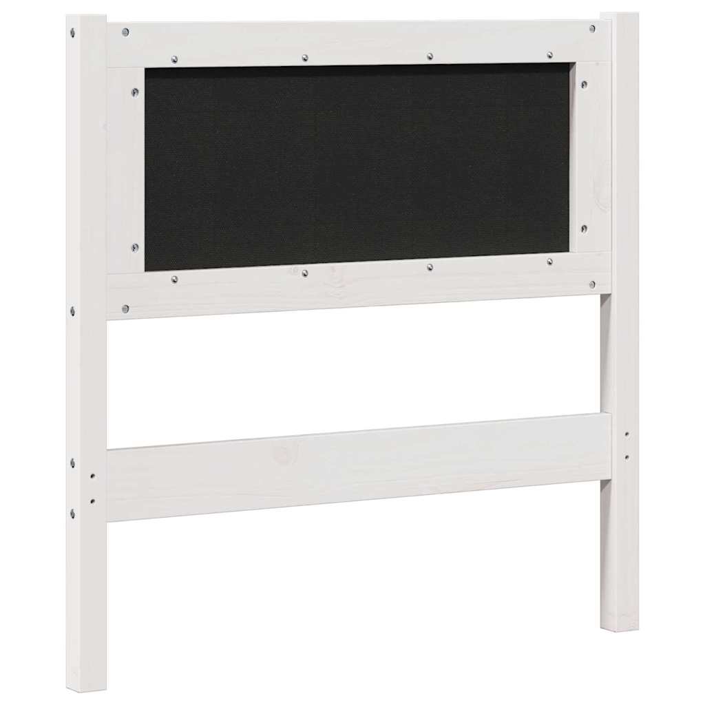 Tapecirani uzglavlje Bijelo 80 cm Čvrsto borovo drvo
