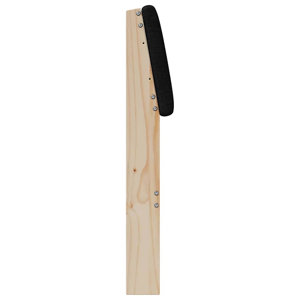 Tapecirani uzglavlje Crna 135 cm Čvrsto borovo drvo