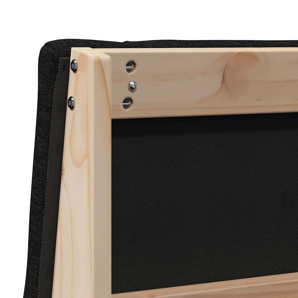 Tapecirani uzglavlje Crna 90 cm Čvrsto borovo drvo