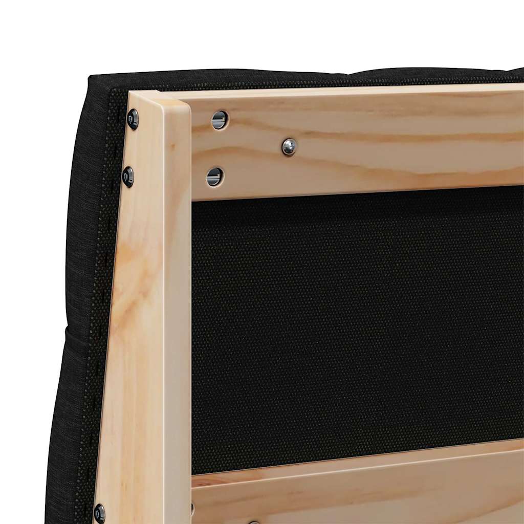 Tapecirani uzglavlje Crna 160 cm Čvrsto borovo drvo