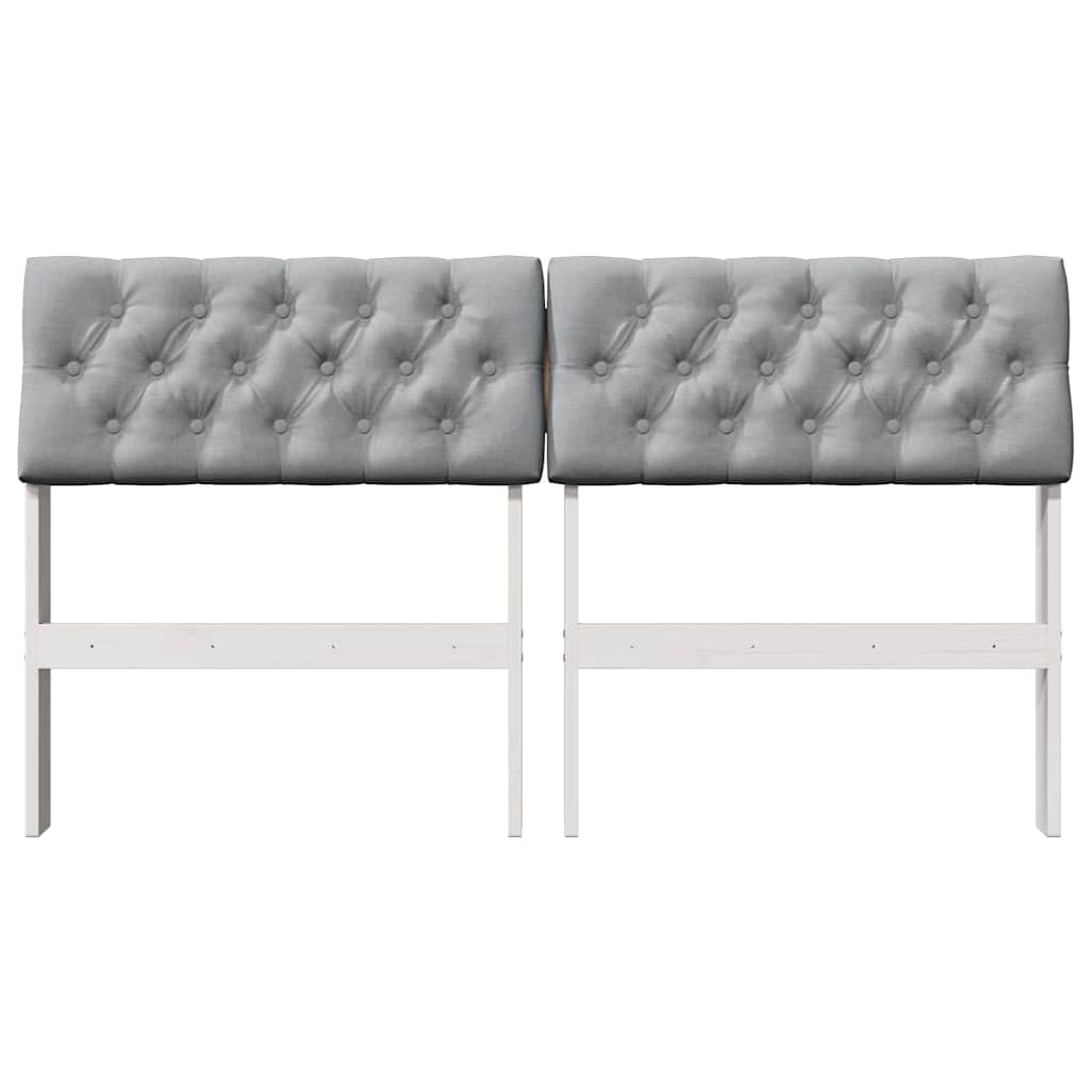 Tapecirani uzglavlje Svijetlo siva 135 cm Čvrsto borovo drvo
