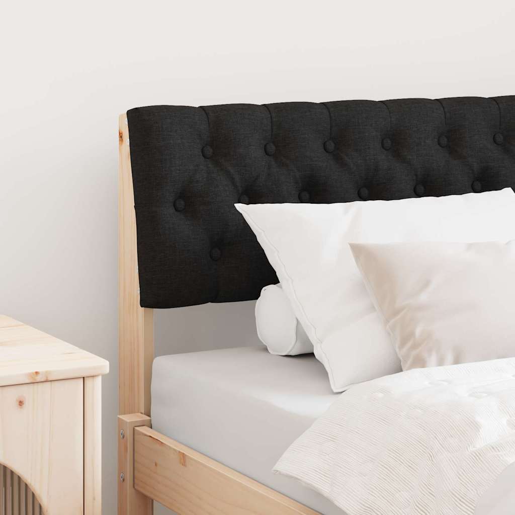 Tapecirani uzglavlje Crna 90 cm Čvrsto borovo drvo