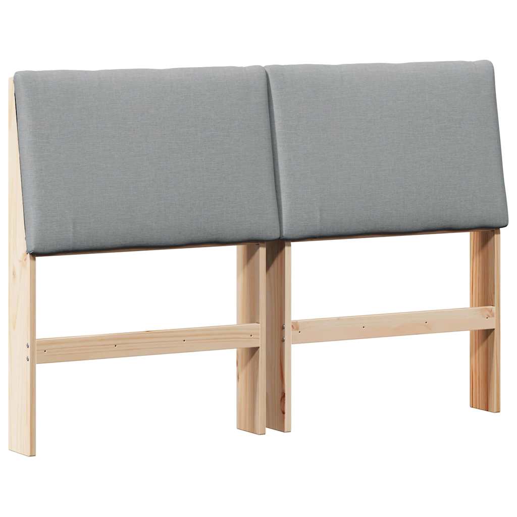 Tapecirani uzglavlje Svijetlo siva 140 cm Čvrsto borovo drvo