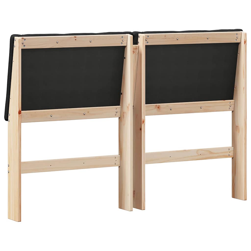 Tapecirani uzglavlje Crna 140 cm Čvrsto borovo drvo