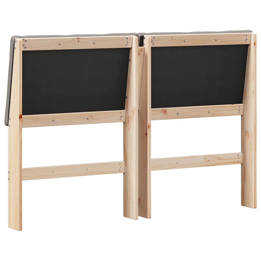 Tapecirani uzglavlje Sivo-smeđa 140 cm Čvrsto borovo drvo