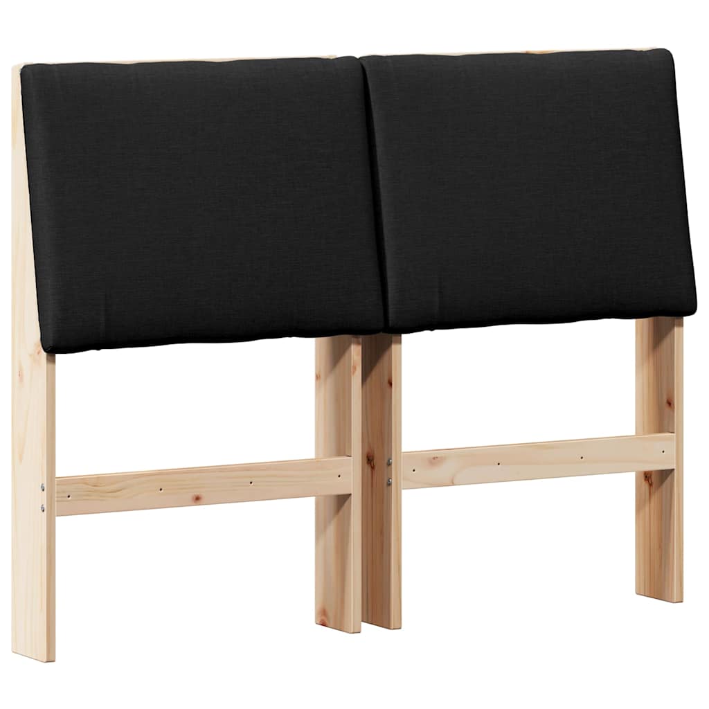 Tapecirani uzglavlje Crna 120 cm Čvrsto borovo drvo