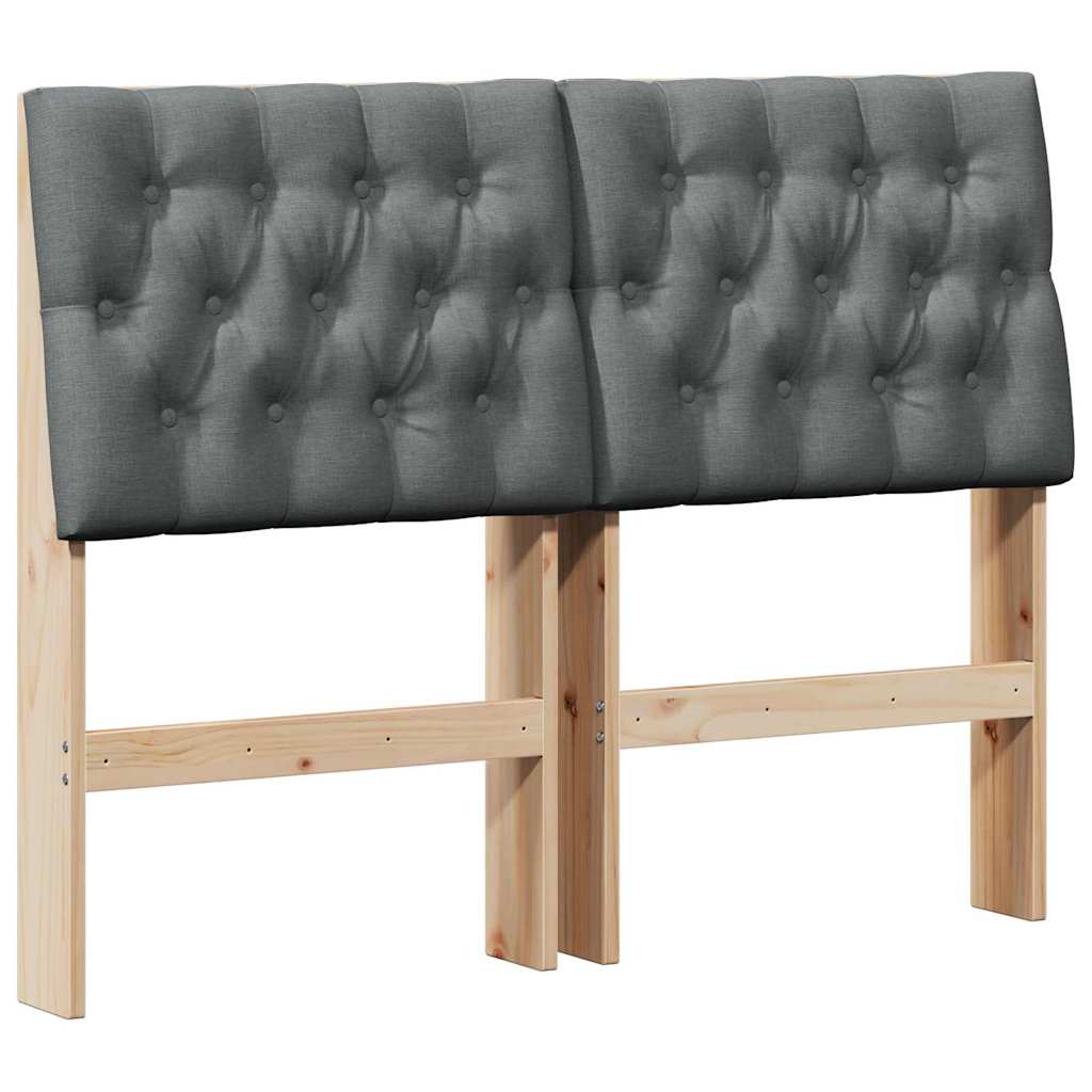 Tapecirani uzglavlje Tamno siva 120 cm Čvrsto borovo drvo