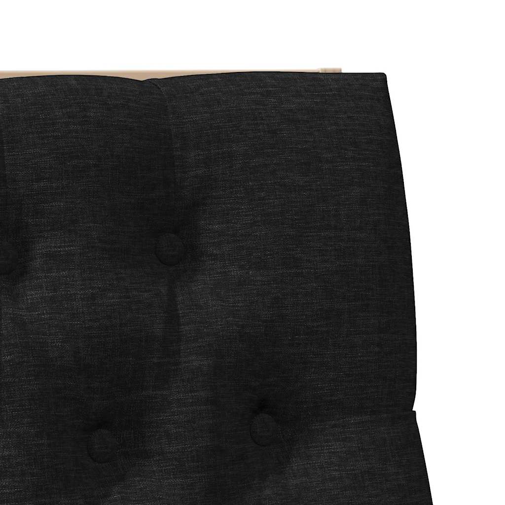 Tapecirani uzglavlje Crna 100 cm Čvrsto borovo drvo