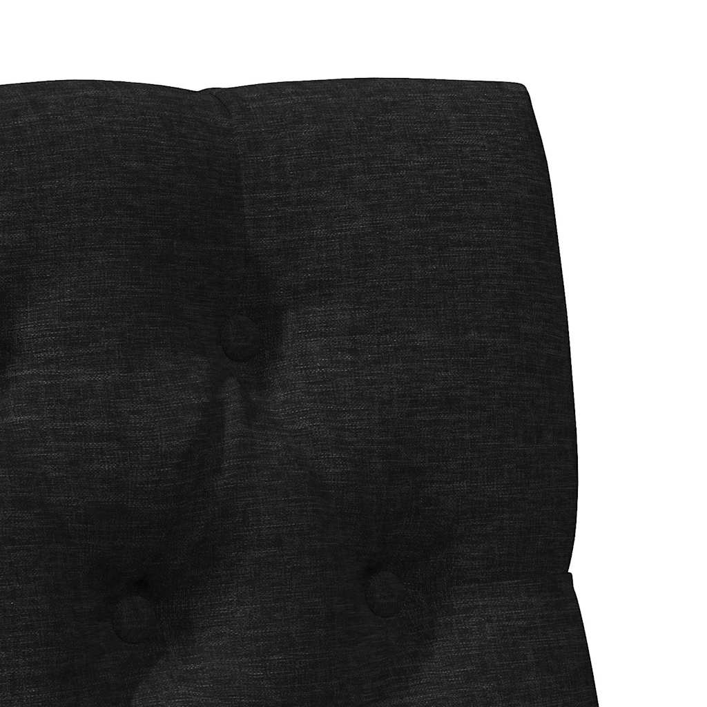 Tapecirani uzglavlje Crna 75 cm Čvrsto borovo drvo