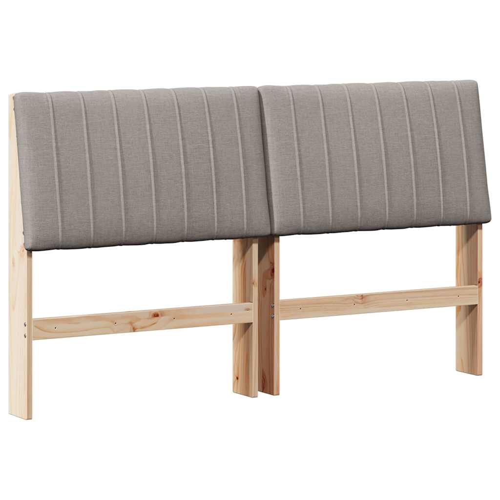 Tapecirani uzglavlje Sivo-smeđa 150 cm Čvrsto borovo drvo