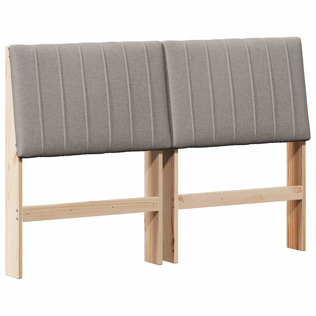 Tapecirani uzglavlje Sivo-smeđa 140 cm Čvrsto borovo drvo
