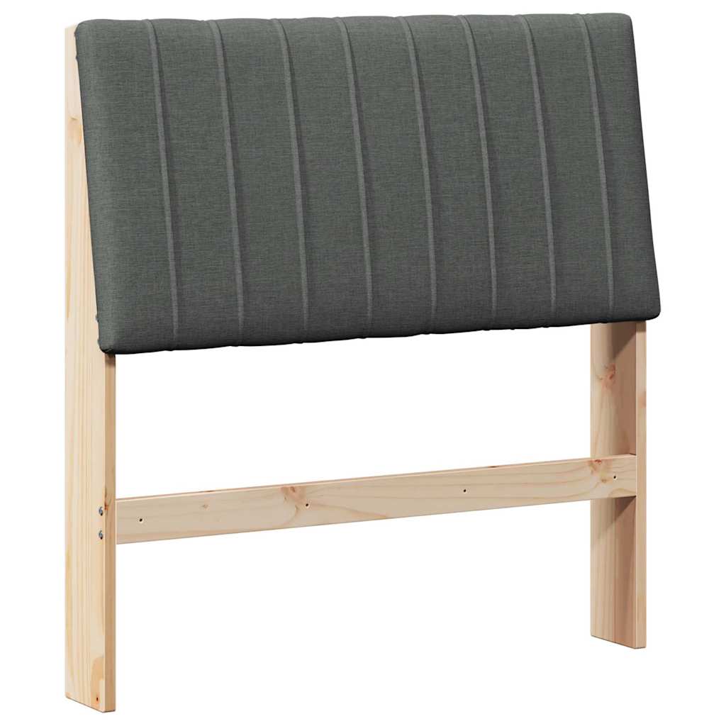 Tapecirani uzglavlje Tamno siva 90 cm Čvrsto borovo drvo