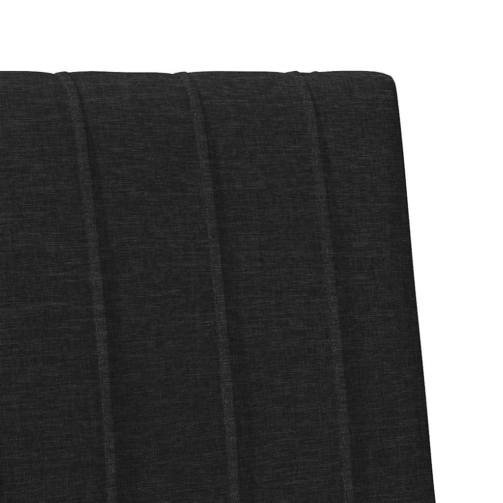 Tapecirani uzglavlje Crna 75 cm Čvrsto borovo drvo