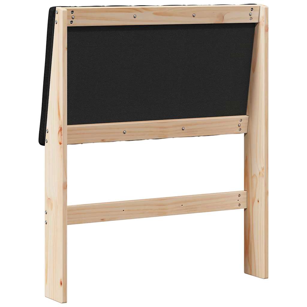 Tapecirani uzglavlje Crna 75 cm Čvrsto borovo drvo