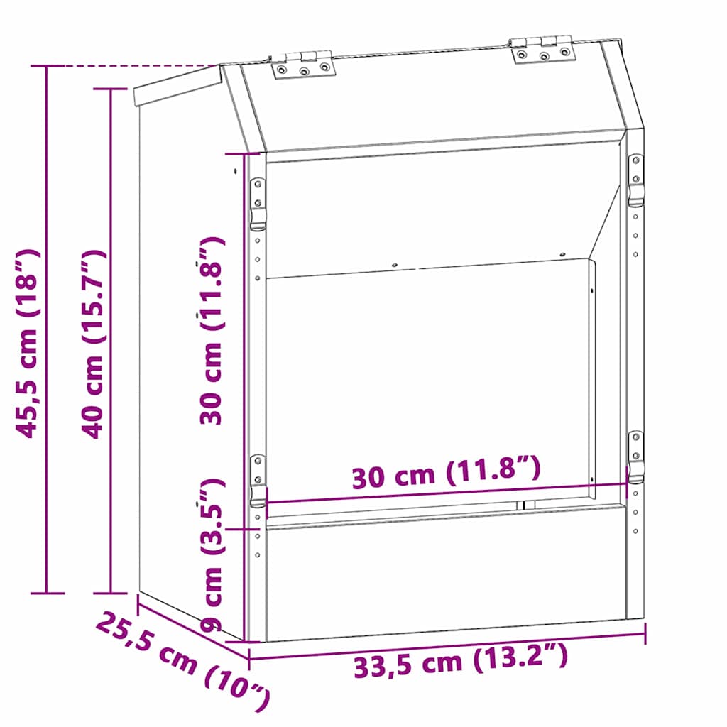 Hranilica za zečeve Maslinasto zelena 64.5 x 25.5 x 45.5 cm
