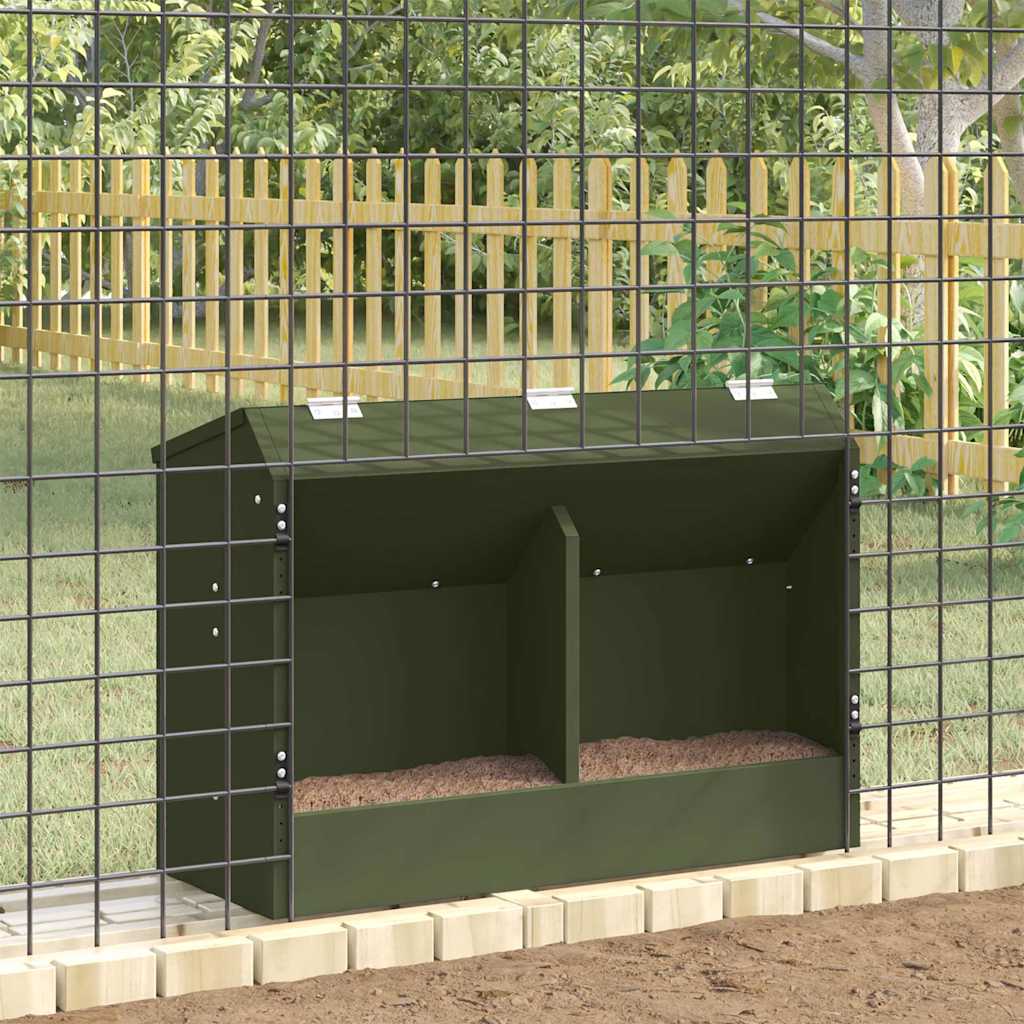 Hranilica za zečeve Maslinasto zelena 64.5 x 25.5 x 45.5 cm