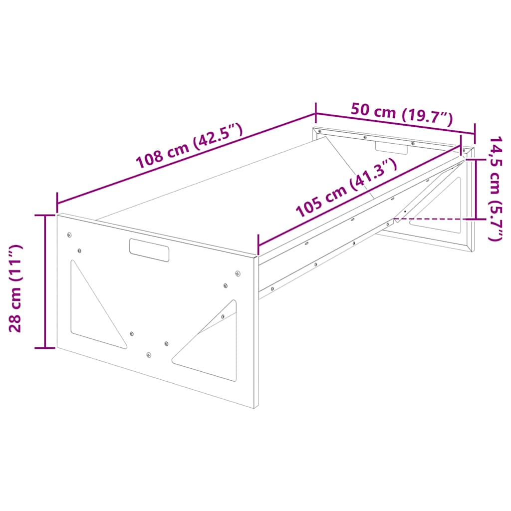 Hranilica za stoku Srebrno 108 x 50 x 28 cm Cinkani čelik