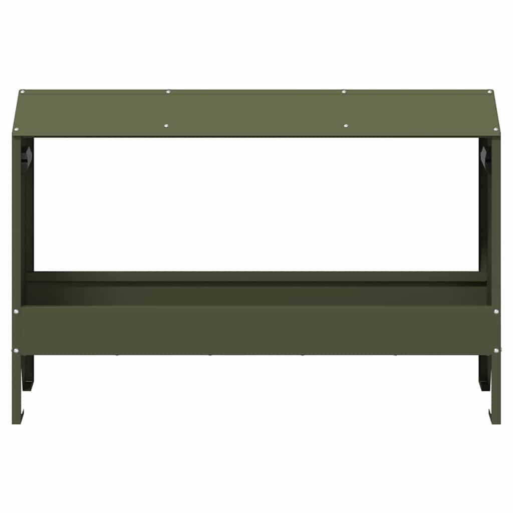 Hranilica za kokoške Maslinasto zelena 81 x 32 x 53,5 cm