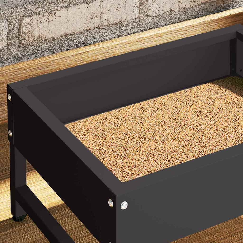 Feeder za ptice Crna 80 x 28 x 13.5 cm Hladno valjani čelik