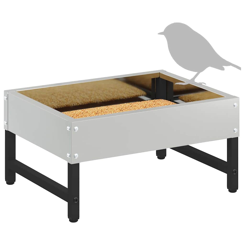 Feeder za ptice Srebrno 80 x 28 x 13.5 cm Cinkani čelik