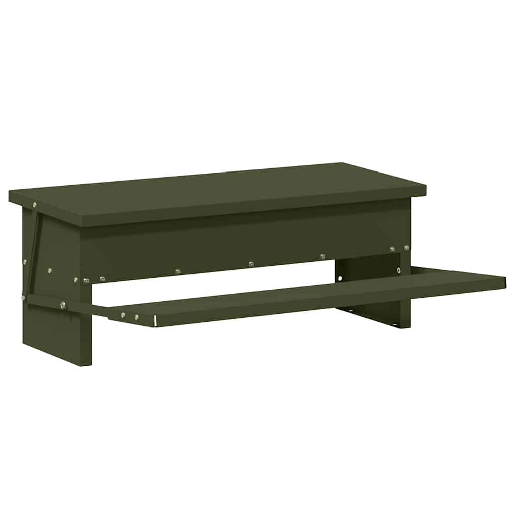 Feeder s nogom za piliće Maslinasto zelena 48,5 x 39,5 x 19 cm
