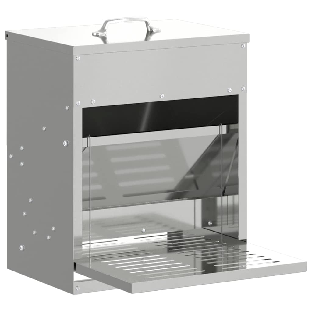 Feeder s nogom za piliće Srebrno 33 x 42 x 40 cm Cinkani čelik