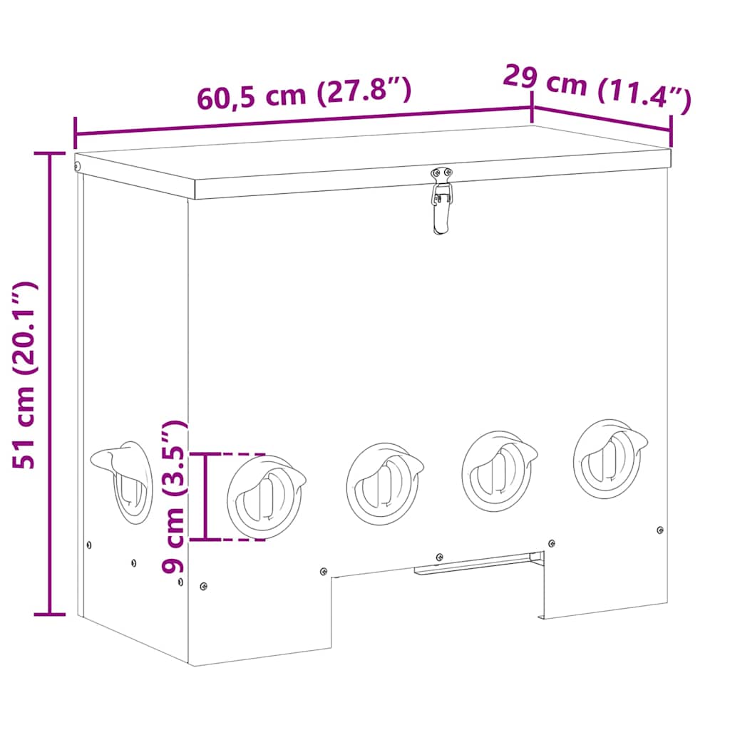 Hranilica za piliće 2 pcs Crna 60,5 x 29 x 51 cm
