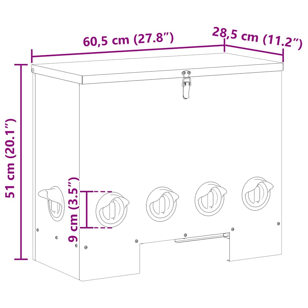 Hranilica za piliće 2 pcs Maslinasto zelena 60,5 x 29 x 51 cm
