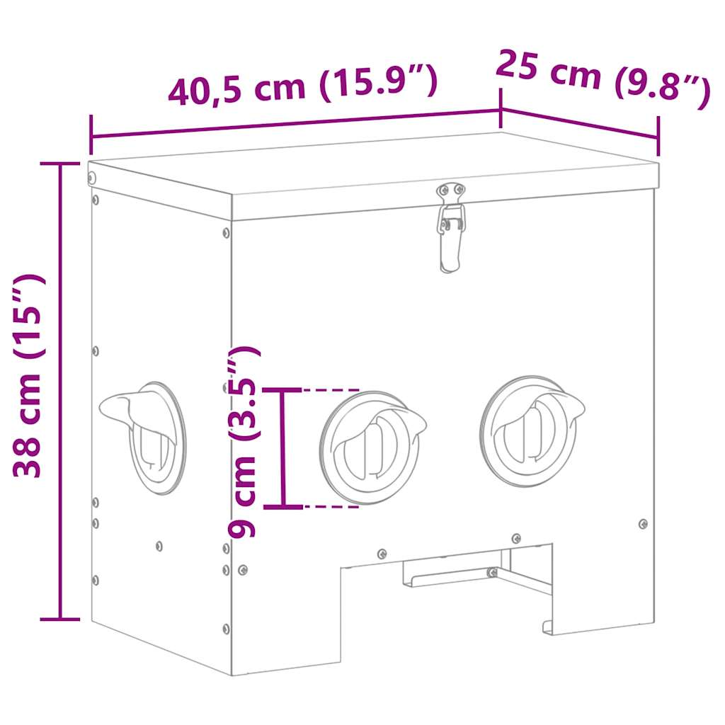 Hranilica za piliće 2 pcs Crna 40,5 x 25 x 38 cm