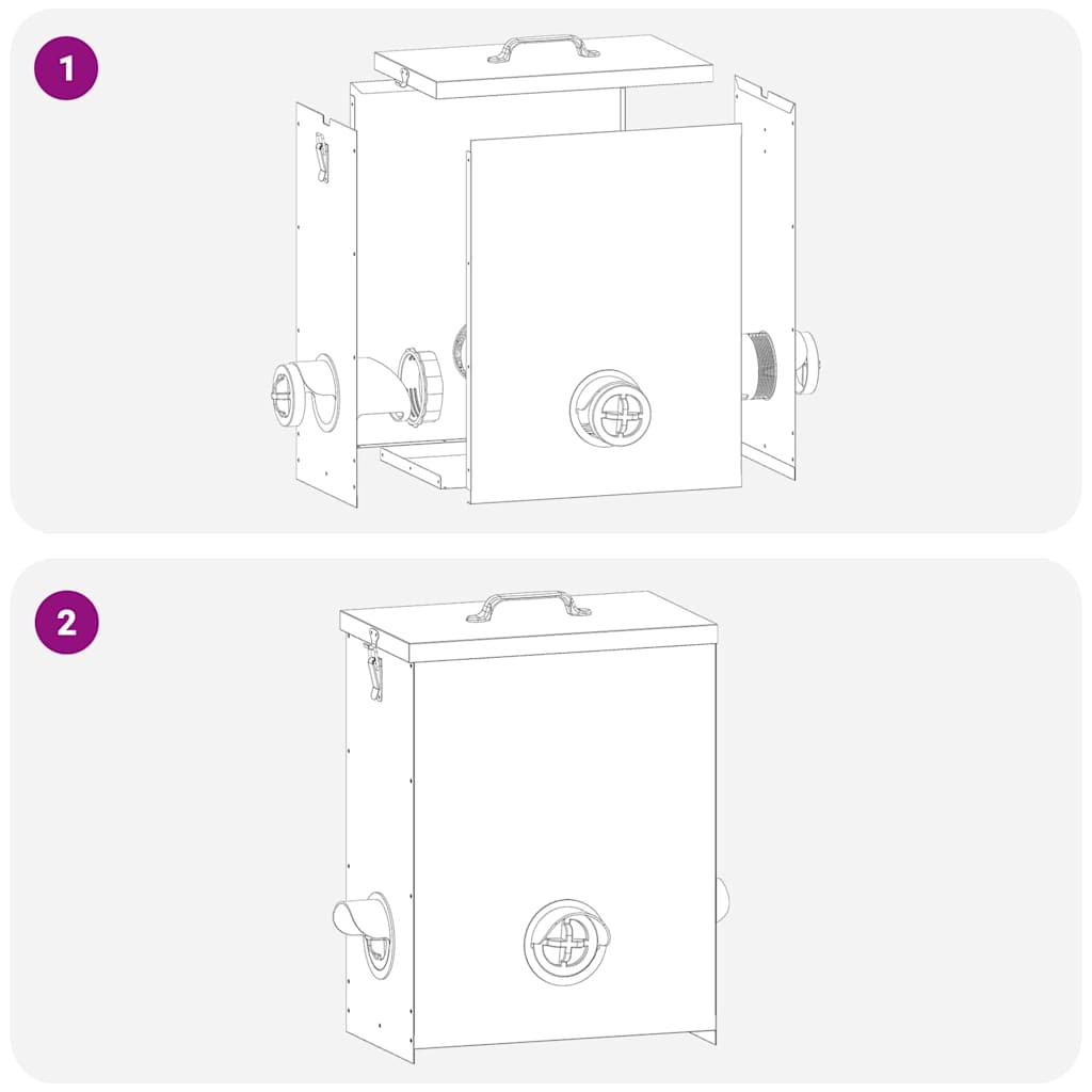 Hranilica za piliće 2 pcs Srebrno 32,5 x 20,5 x 43 cm