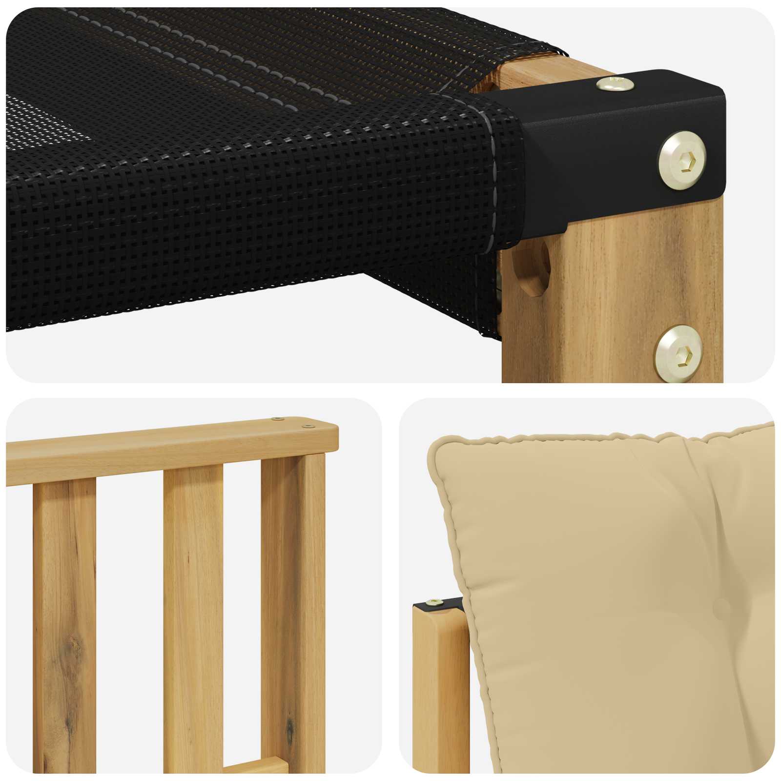 Set vanjskih sofa s jastukom 3 pcs Bijela i bež