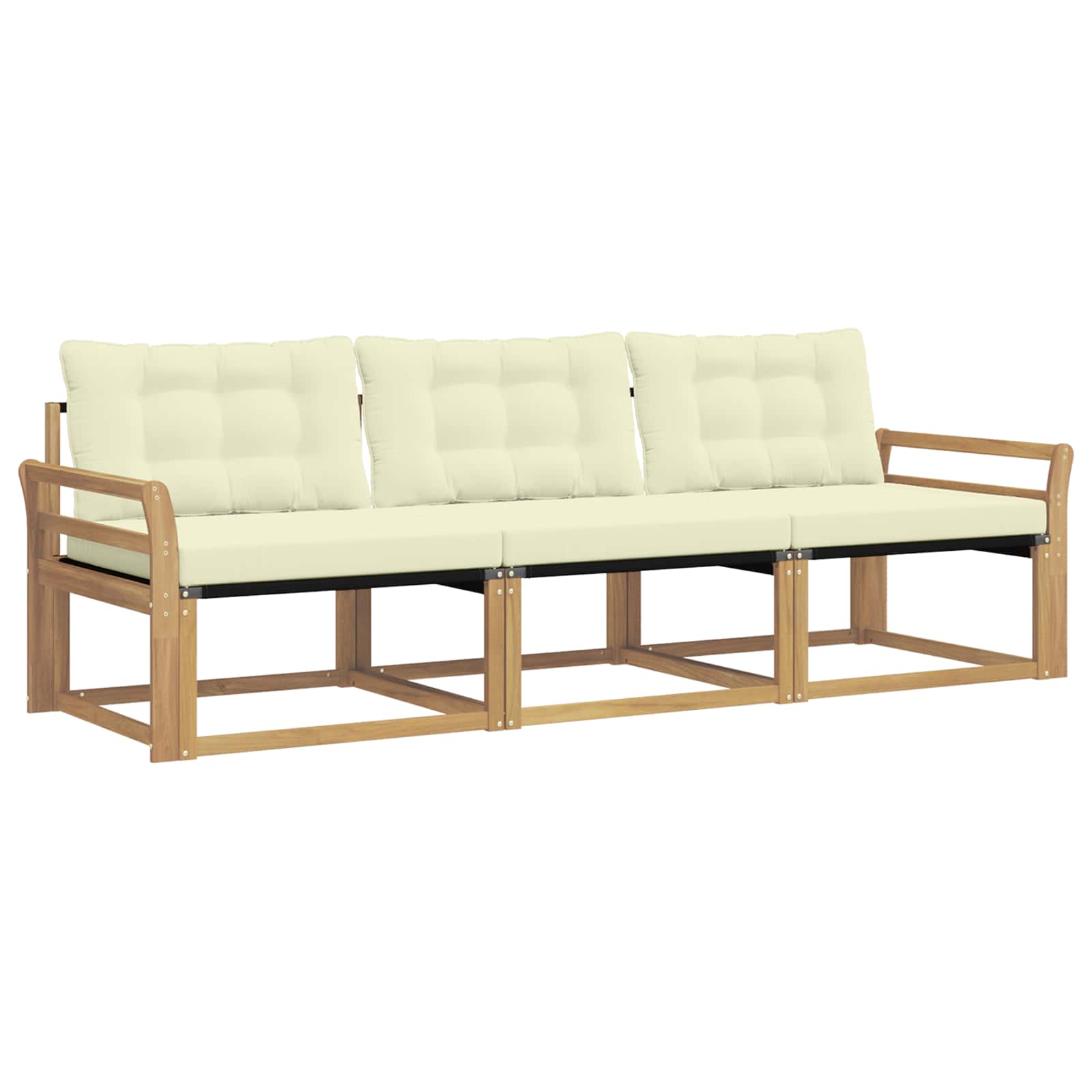Set vanjskih sofa s jastukom 3 pcs Bijela i krem