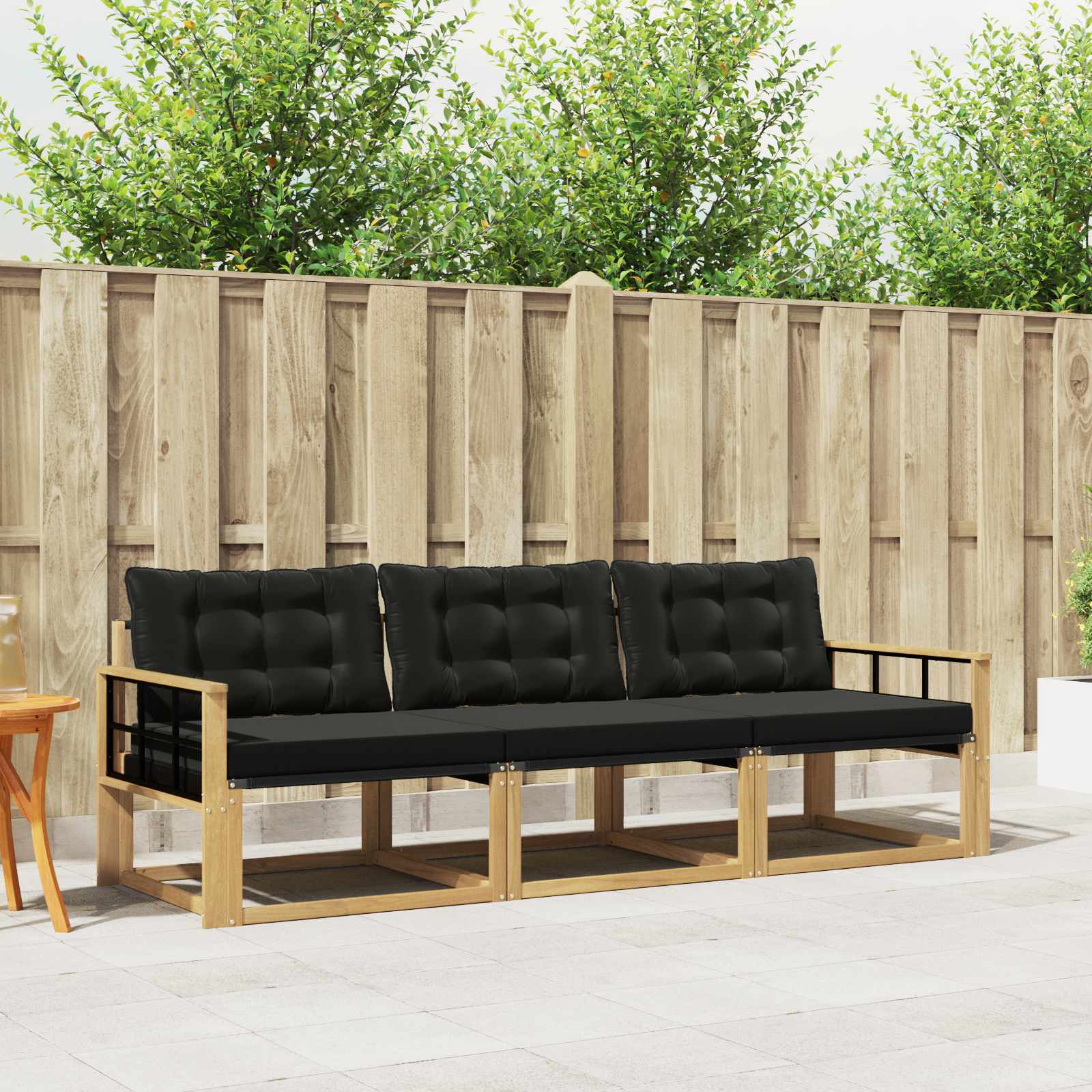 Set vanjskih sofa 3 kom. Bijela i crna