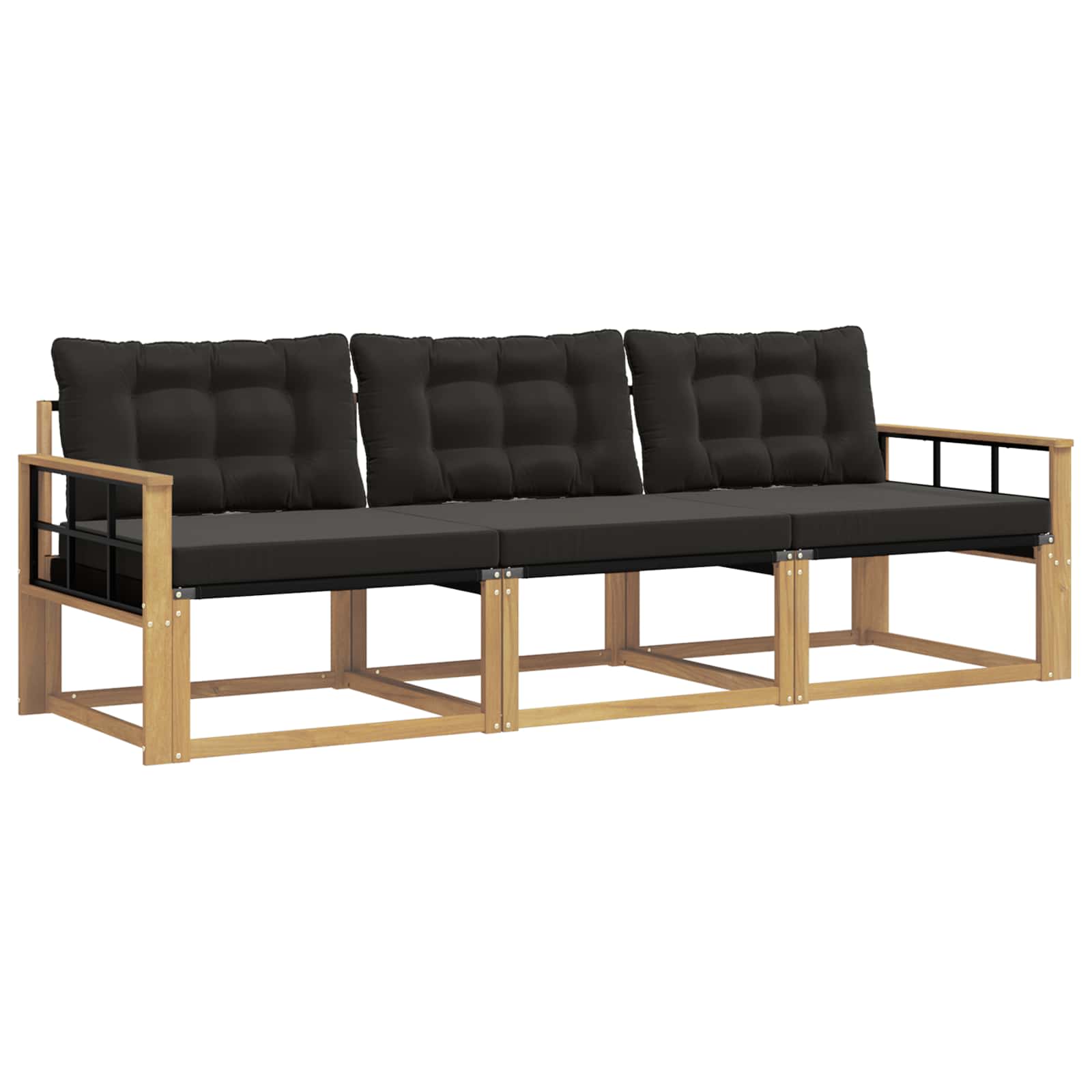 Set vanjskih sofa 3 kom. Bijela i crna